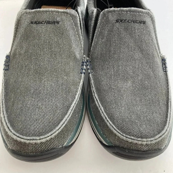 Skechers Avillo Canvas Slip-On Shoes Vintage Wash Memory Foam - Picture 3 of 7